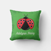 Coussin Cute Lady Bug Baby Birth Stats Throw Pillow (Recto)