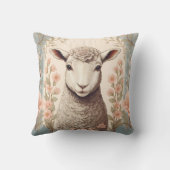 Coussin Cute Lamb Delicate Pastel Floral (Verso)