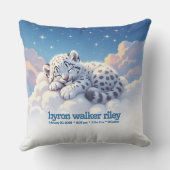 Coussin Cute léopard des neiges endormi sur nuages Natal (Verso)
