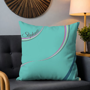 Coussin Cute les années 70 Retro Chic Stripes Personnalisé