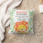 Coussin Cute Lion Boy Naissance Statistiques Jungle Safari (Couverture)