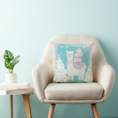 Coussin Cute Llama avec cadeaux de Noël (Chaise)