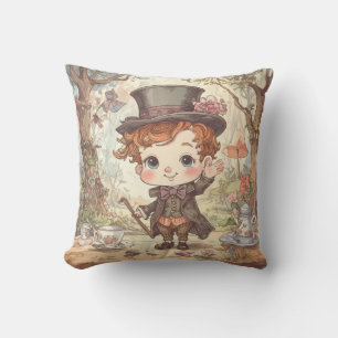 Coussin Cute Mad Hatter Whimsland Wonderland Art