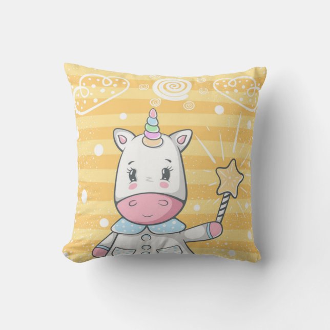Coussin Cute Magique Unicorne (Recto)