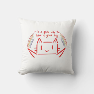 Coussin Cute Minimalist Cat Illustration 