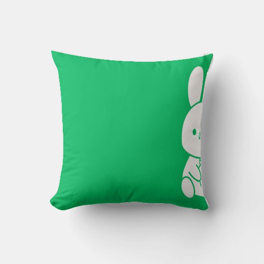 Coussin Cute Minimalist Peeking Bunny Illustration (Recto)