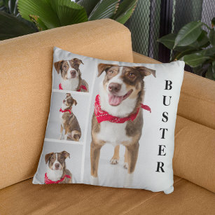 Coussin Cute Modern Animal Photo Collage & Nom Jeter Oreil