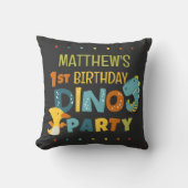 Coussin Cute Modern Dino Dinosaur fête d'anniversaire pour (Recto)