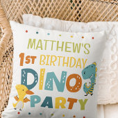 Coussin Cute Modern Dino Dinosaur fête d'anniversaire pour