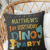 Coussin Cute Modern Dino Dinosaur fête d'anniversaire pour
