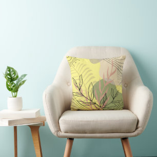 Coussin Cute Moderne Boho Floral Jaune clair