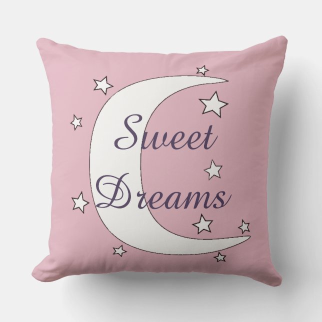 Coussin Cute Moon et Stars Sweets Dreams (Recto)