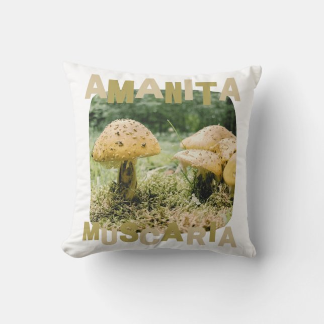 Coussin Cute mushroom, Amanita muscaria, Forest (Recto)