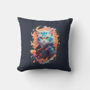 Coussin Cute Ninja Cat Warrior Design