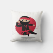 Coussin Cute Ninja Warrior Black & Red Kids (Recto)