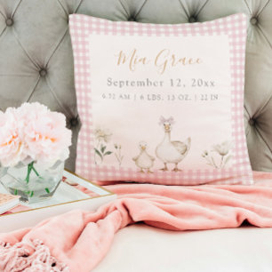 Coussin Cute Nouveau-Né Keepsaké Statistiques de naissance