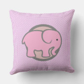 Coussin Cute Nursery Décor rose Elephant Polka point motif (Verso)
