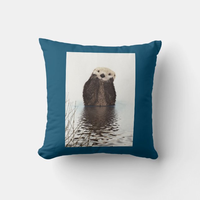 Coussin Cute Otter debout photo (Recto)