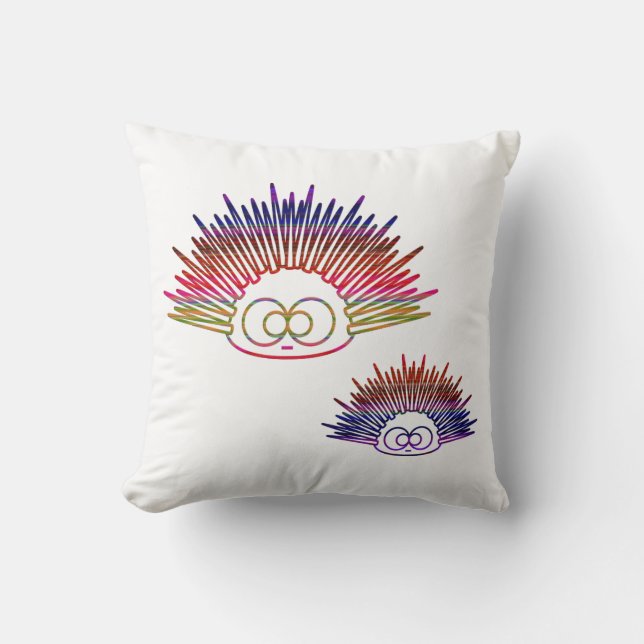 Coussin Cute oursin arc-en-ciel (Recto)
