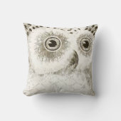 Coussin Cute Owl Grey Genre Neutre Nouvelle chambre bébé (Recto)
