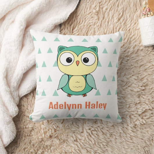 Coussin Cute Owl Triangle Pattern Custom Throw Pillow (Couverture)