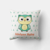 Coussin Cute Owl Triangle Pattern Custom Throw Pillow (Verso)
