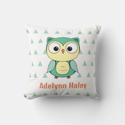Coussin Cute Owl Triangle Pattern Custom Throw Pillow (Recto)