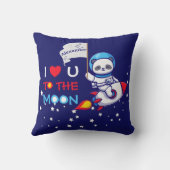 Coussin Cute Panda Bear Sur Rocket Ship Kids Personnalisé (Verso)