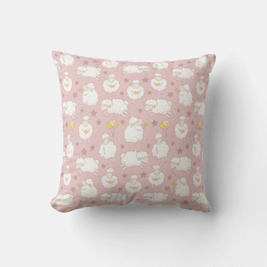 Coussin Cute Pastel Sheep Motif Lamb bébé (Recto)