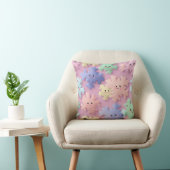 Coussin Cute Pastel Snowflake Smiles Throw Pillow (Chaise)