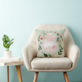 Coussin Cute Pastel Spring Bunny Floral Wreath Nursery Art (Chaise)