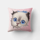Coussin Cute Peeking Ragdoll Chat (Verso)