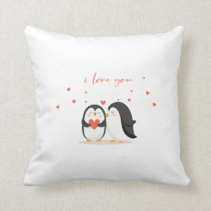 Coussin Cute Penguin - For Anniversary I Love You