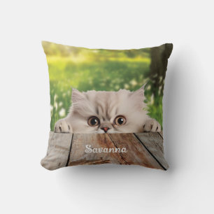 Coussin Cute Perse Peeking Chat