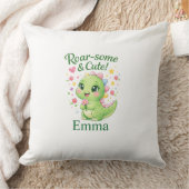 Coussin Cute Personalized Dinosaur Name Pillow (Couverture)