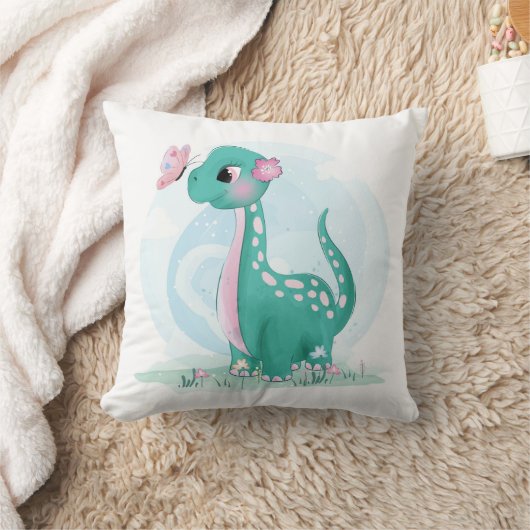 Coussin Cute Petit Dinosaure Avec Cushion Papillon (Couverture)