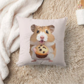 Coussin Cute Petit Hamster Avec Muffin (Couverture)