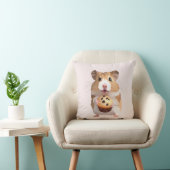 Coussin Cute Petit Hamster Avec Muffin (Chaise)
