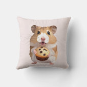 Coussin Cute Petit Hamster Avec Muffin (Verso)