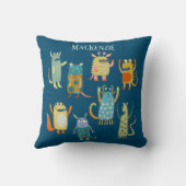 Coussin Cute Petits Monstres Personnalisé (Verso)
