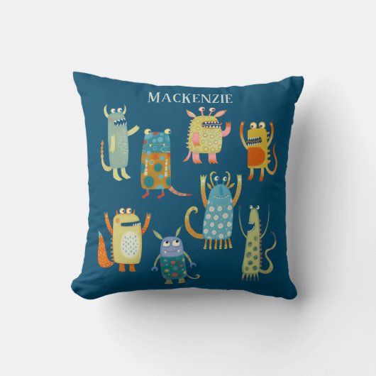 Coussin Cute Petits Monstres Personnalisé (Recto)