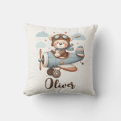 Coussin Cute Pilot Teddy Bear Personnalisé (Recto)