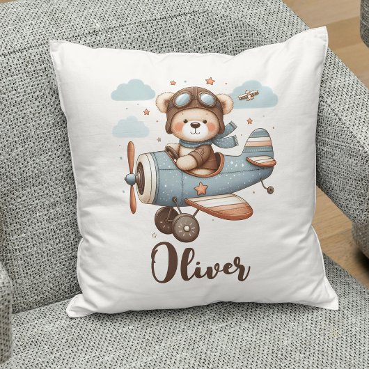 Coussin Cute Pilot Teddy Bear Personnalisé