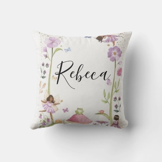 Coussin Cute Pink fairy Coquette primer cumpleaños (Verso)