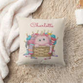Coussin Cute Pink Fluffy Sock Monster Kids Design (Couverture)