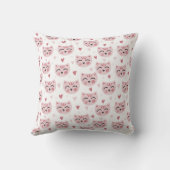 Coussin Cute Pink Kittens and Hearts Pattern for Kids (Verso)