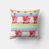 Coussin Cute Pink Pig Decorative Throw Pillow (Verso)