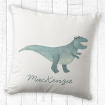 Coussin Cute préhistorique T-Rex Dinosaur Personnalisé<br><div class="desc">Un amusant dinosaure Tyrannosaurus Rex pour se démarquer de la foule. Grand ! Modifiez le nom pour customiser.</div>
