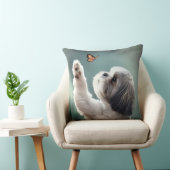 Coussin Cute Puppy & Butterfly Decorative Throw Pillow  (Chaise)