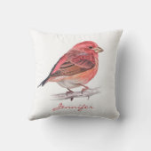 Coussin Cute Purple Finch Bird Pièce de bébé Nursery (Verso)